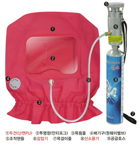 [화재대피] 질식대피용 산소공급기 Escape O2-A1 (개별포장형,산소용기40L-10분사용)